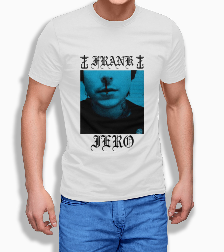 FRANK IERO Bloody Nose Blue White T-Shirt