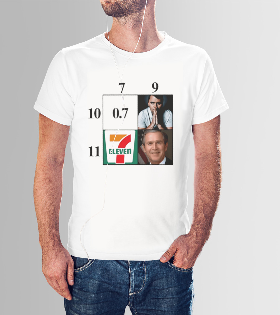 7 Eleven 07 George W. Bush Charlie Kirk Punnett Square 9 10 11 T-Shirt