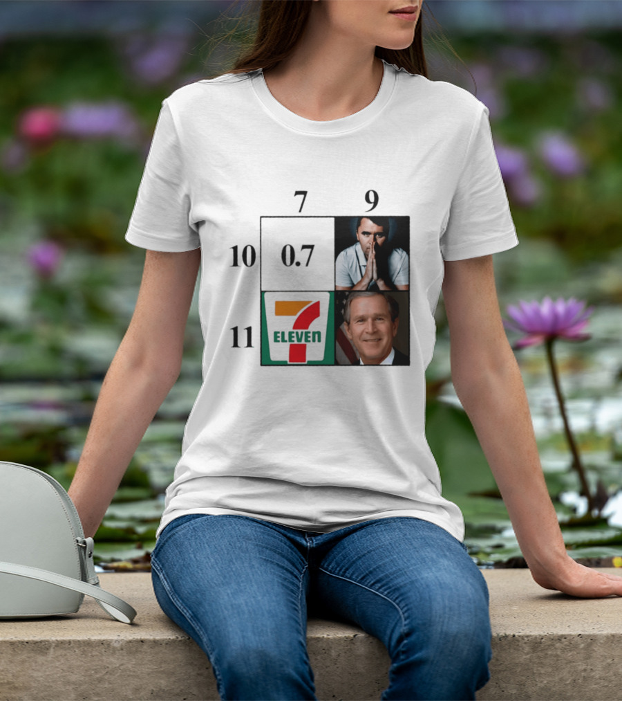 7 Eleven 07 George W. Bush Charlie Kirk Punnett Square 9 10 11 T-Shirt