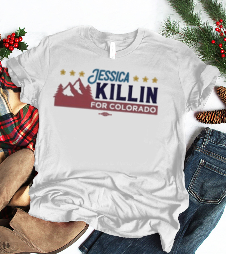 Jessica Killin For Colorado Five Stars Mountain And Trees T-Shirt