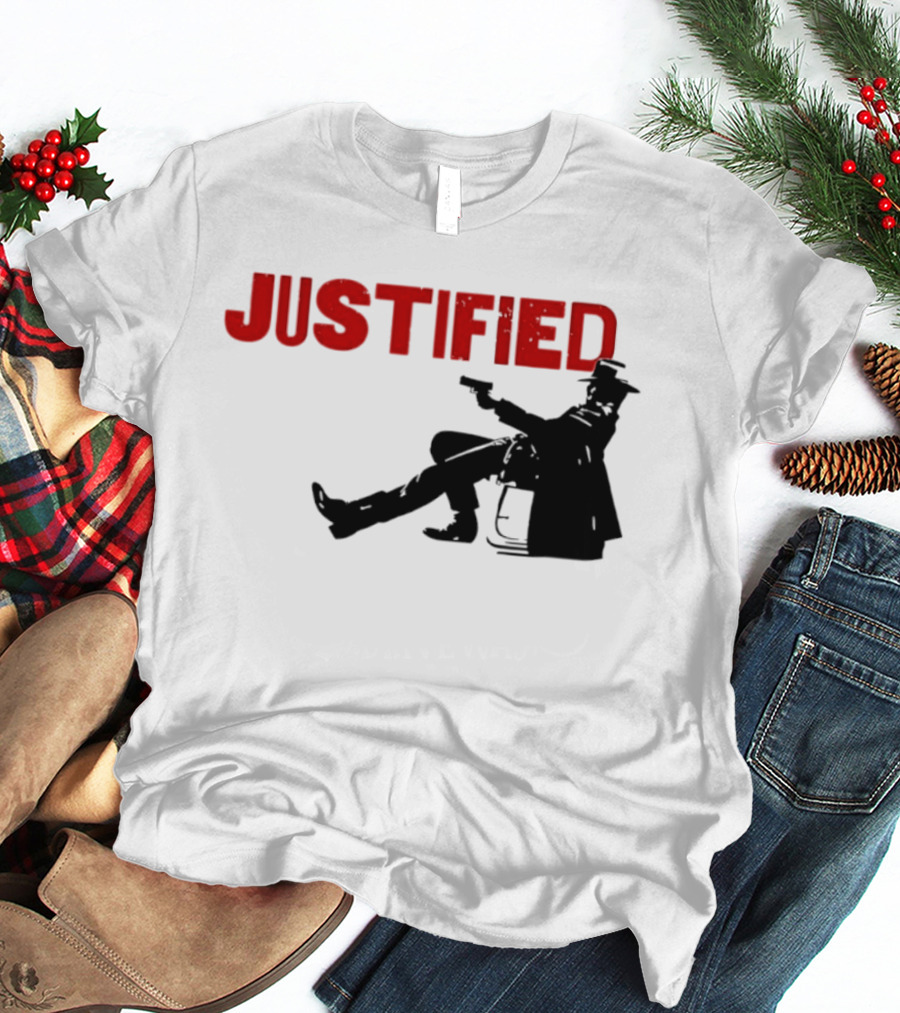 JUSTIFIED Cowboy Silhouette With Gun T-Shirt
