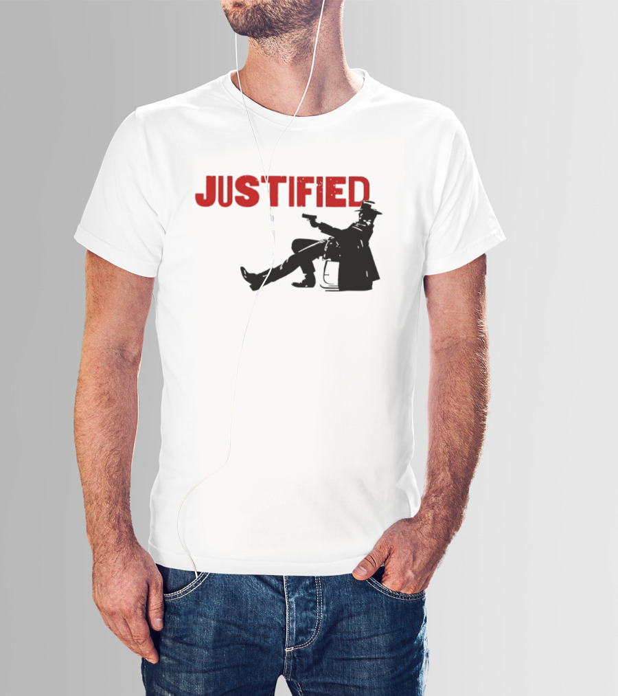 JUSTIFIED Cowboy Silhouette With Gun T-Shirt