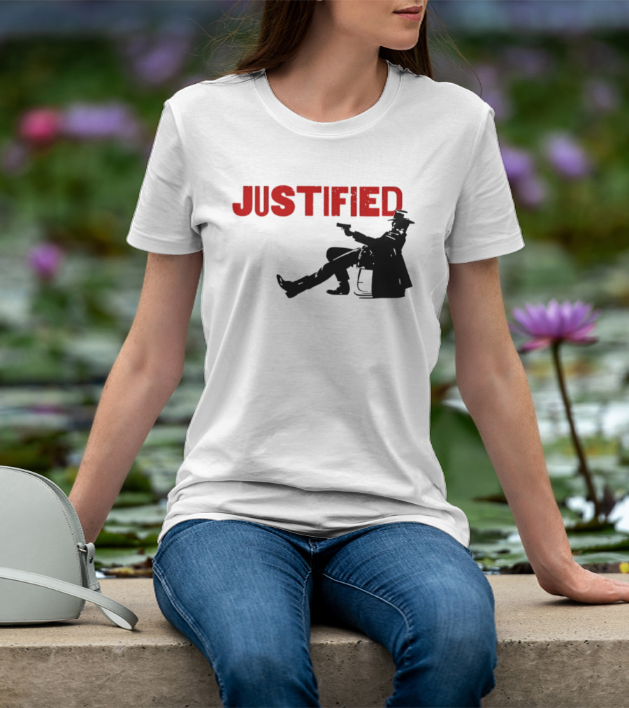 JUSTIFIED Cowboy Silhouette With Gun T-Shirt