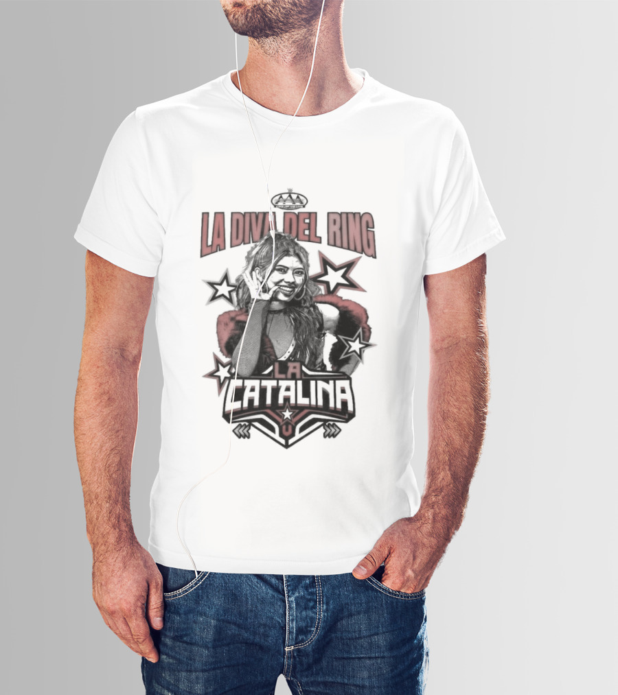 La Catalina AAA La Diva Del Ring Wrestling Star Crowned Glory T-Shirt