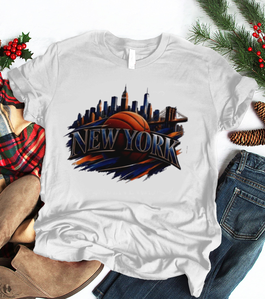 New York Basketball Skyline Cityscape T-Shirt