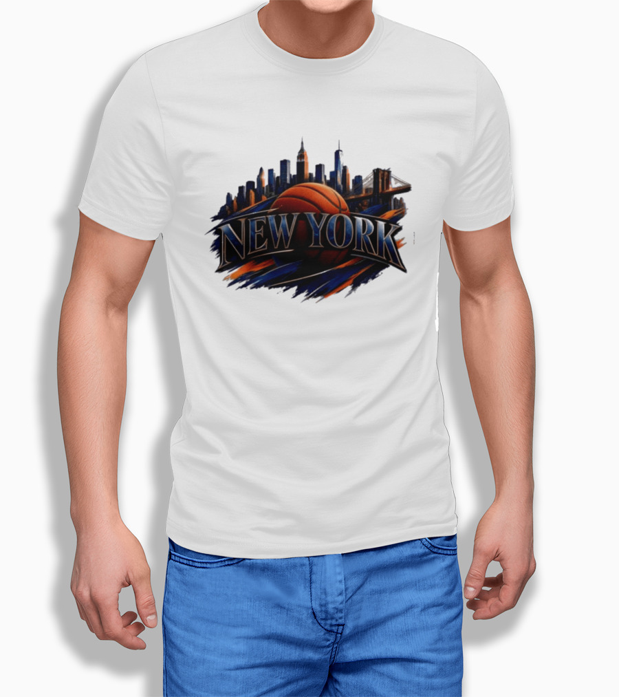 New York Basketball Skyline Cityscape T-Shirt