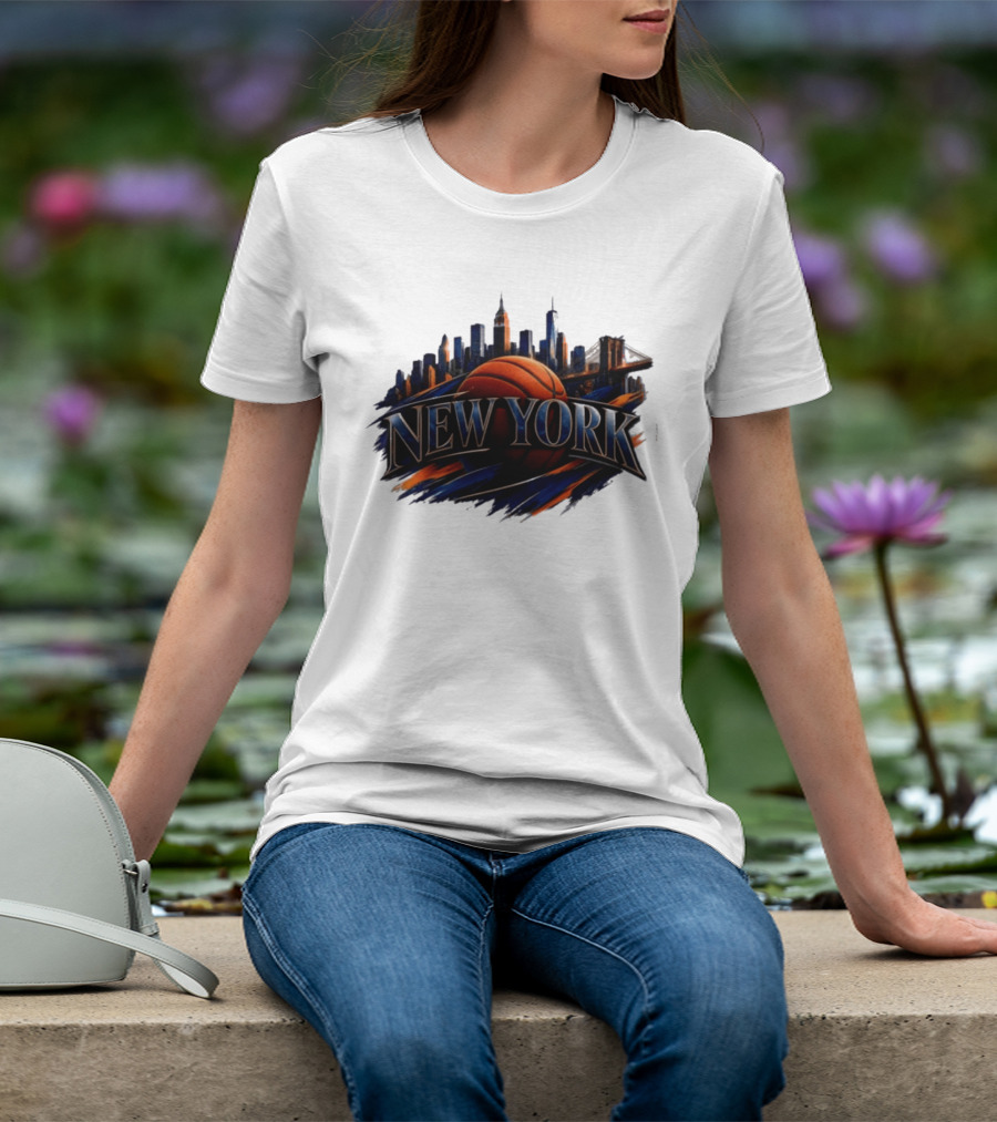 New York Basketball Skyline Cityscape T-Shirt