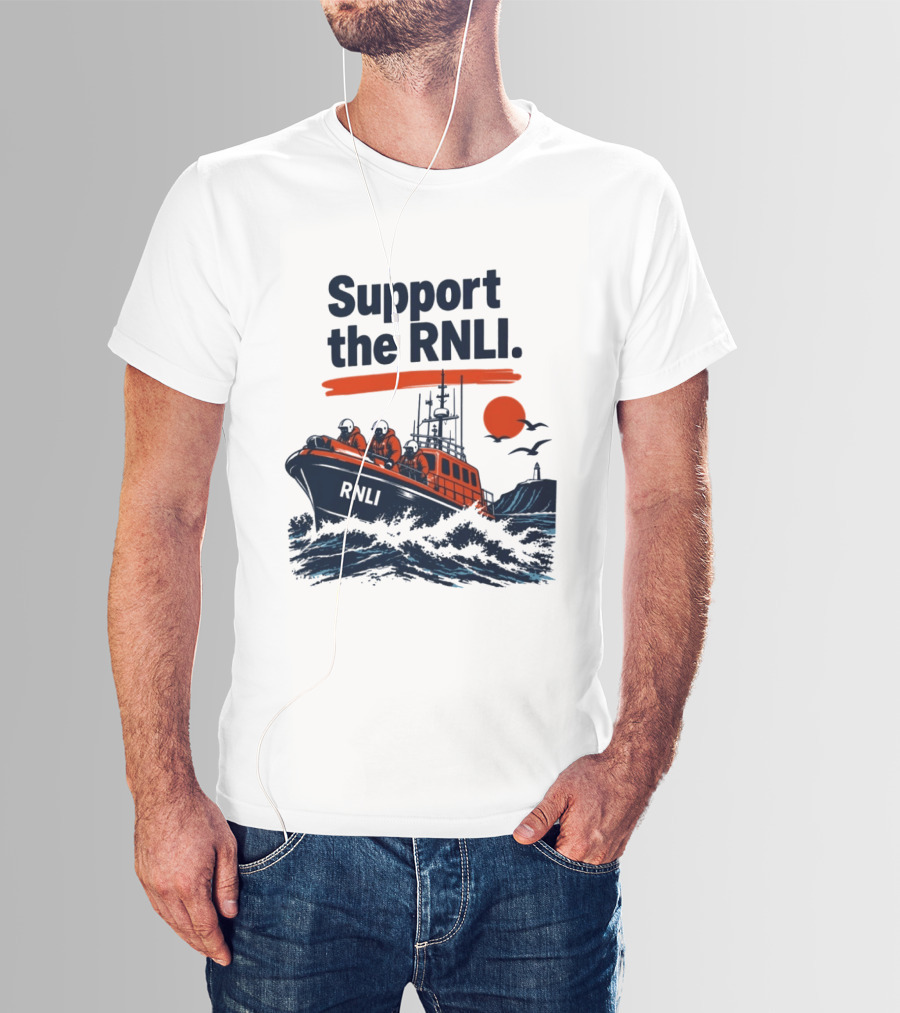 Support The RNLI Lifeboat Rescue At Sea T-Shirt