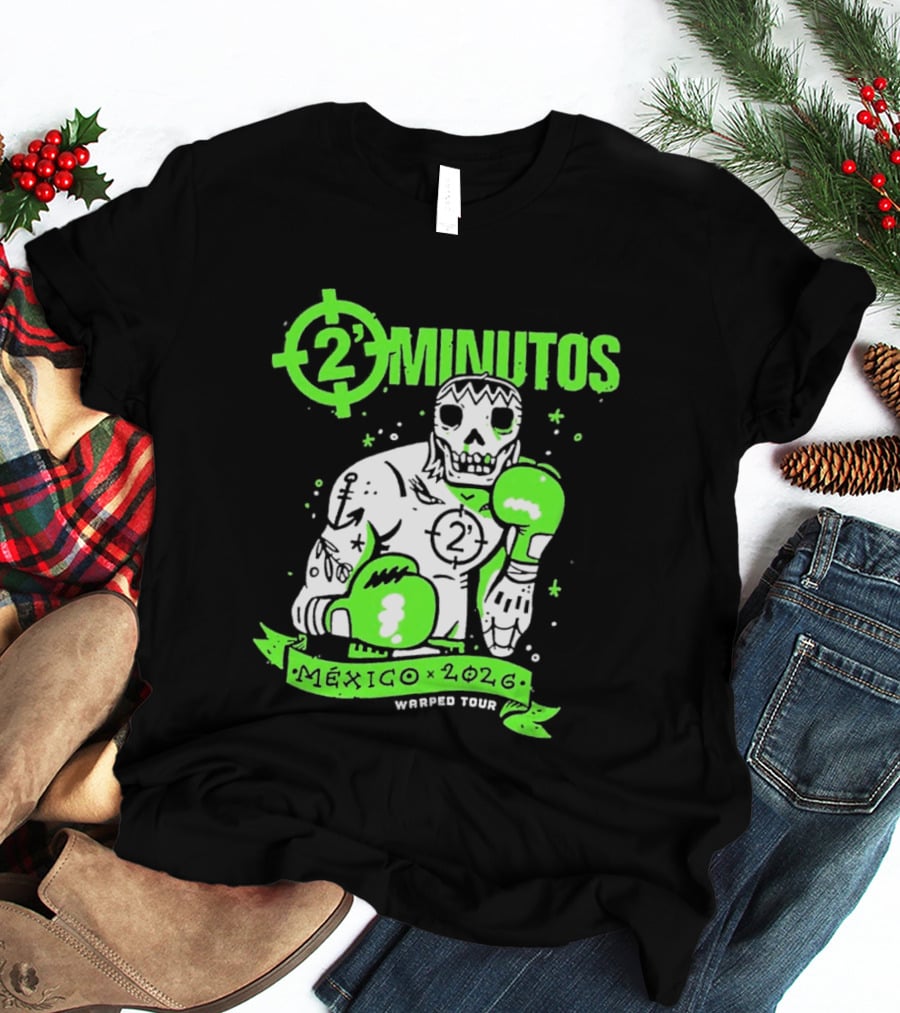 2 Minutos Mexico 2026 Skeleton Boxer Warped Tour T-Shirt