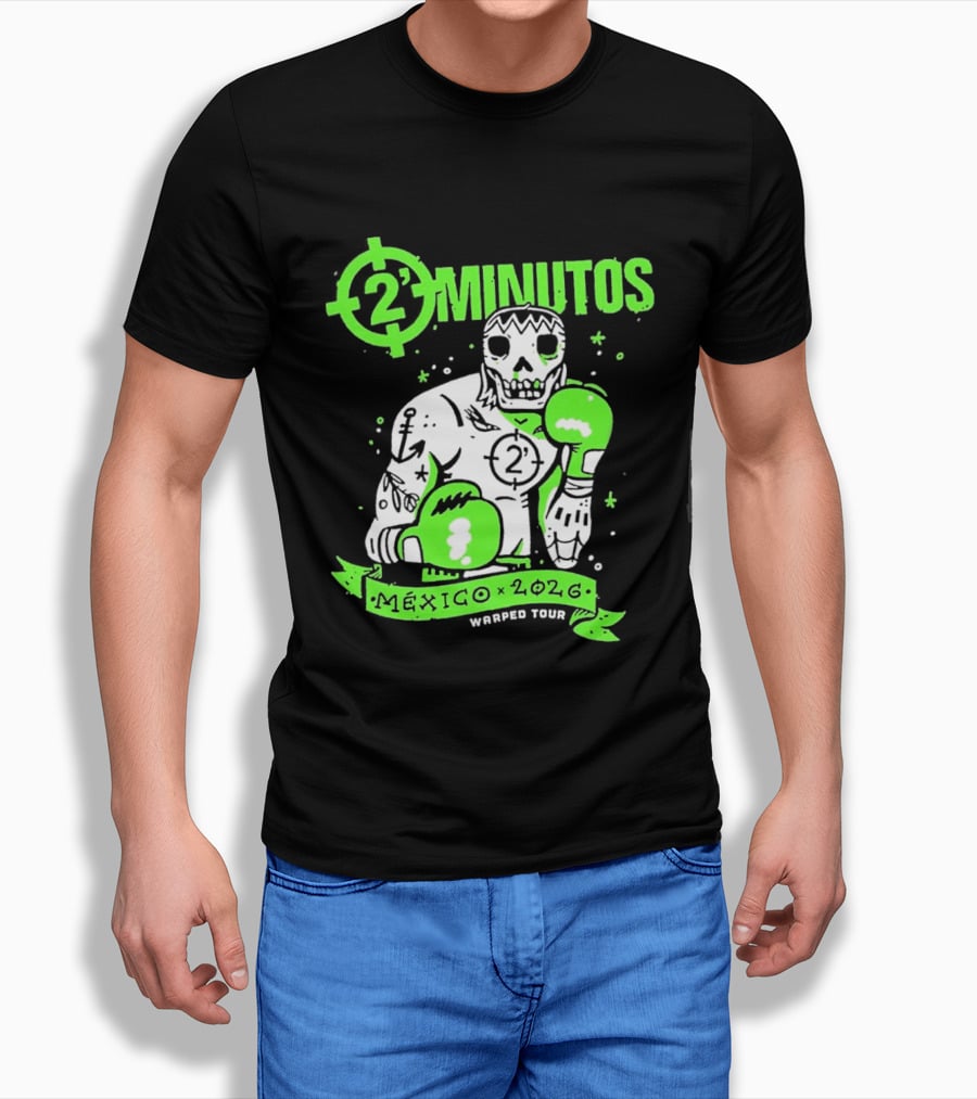 2 Minutos Mexico 2026 Skeleton Boxer Warped Tour T-Shirt