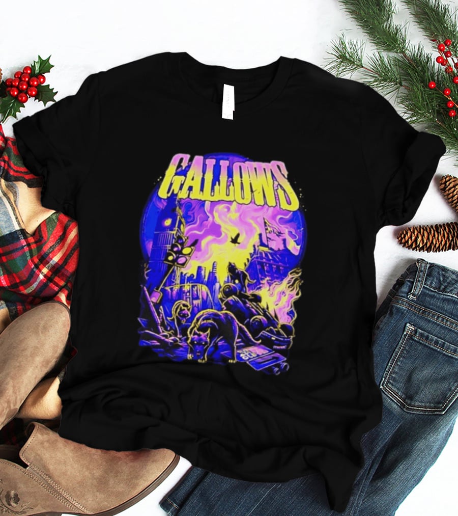 Gallows London Big Ben Wolf Apocalypse Urban Chaos Scene T-Shirt