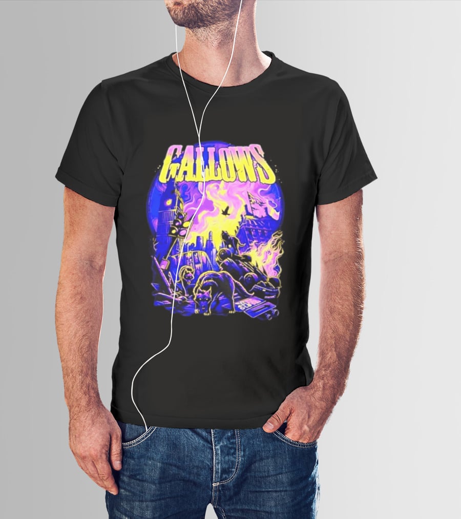 Gallows London Big Ben Wolf Apocalypse Urban Chaos Scene T-Shirt