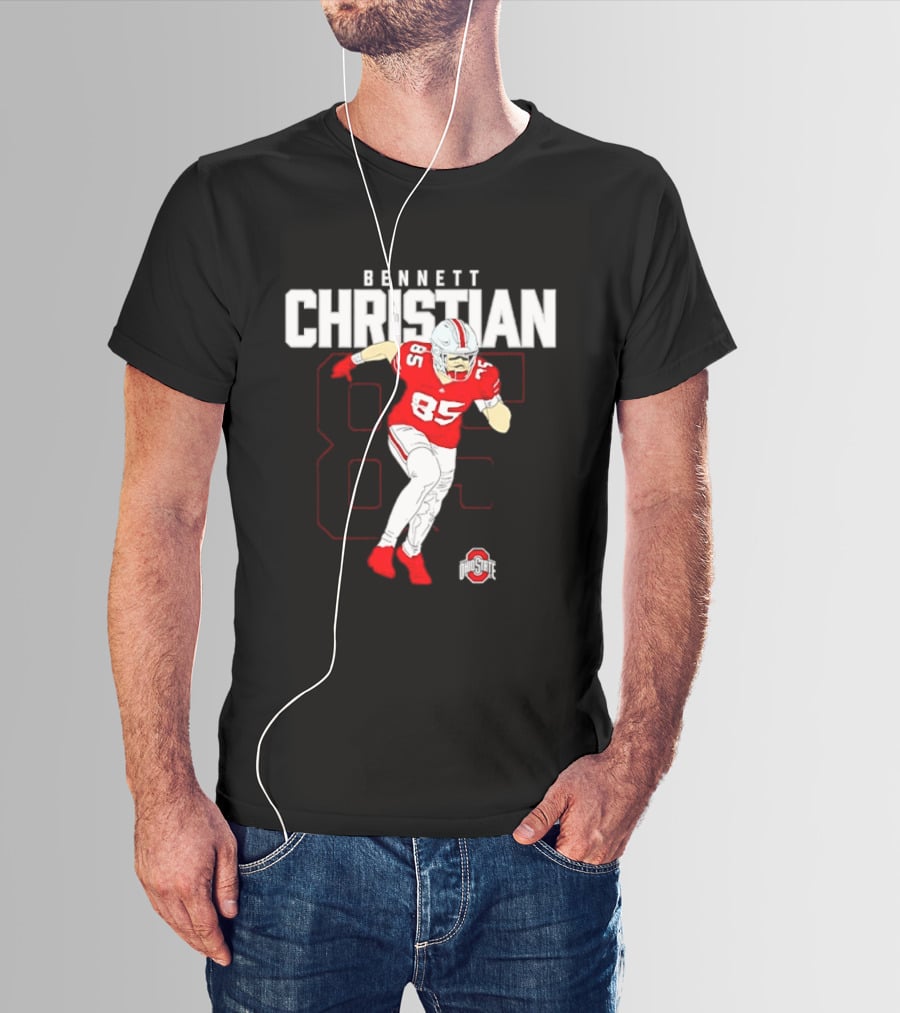 Bennett Christian 85 Ohio State Buckeyes Football Player Caricature T-Shirt