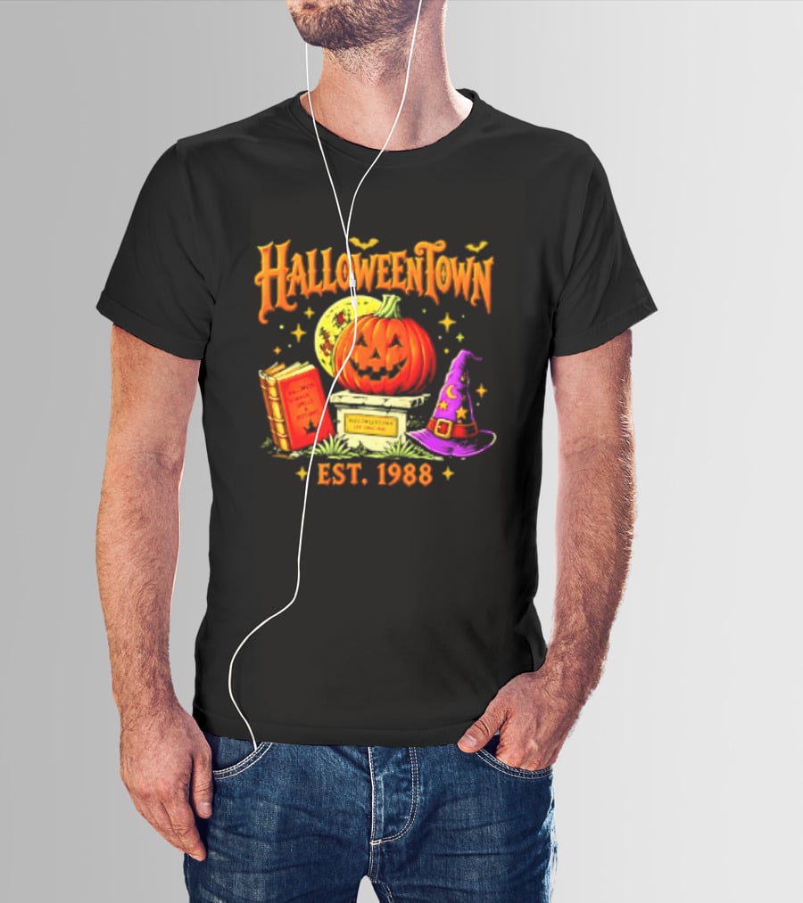 Halloweentown Est 1988 Magic Spells And Potions Pumpkin Witch Hat Book T-Shirt