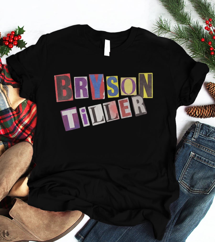 Bryson Tiller 2026 Tour The Neo Trapsoul Colorful Text Collage T-Shirt