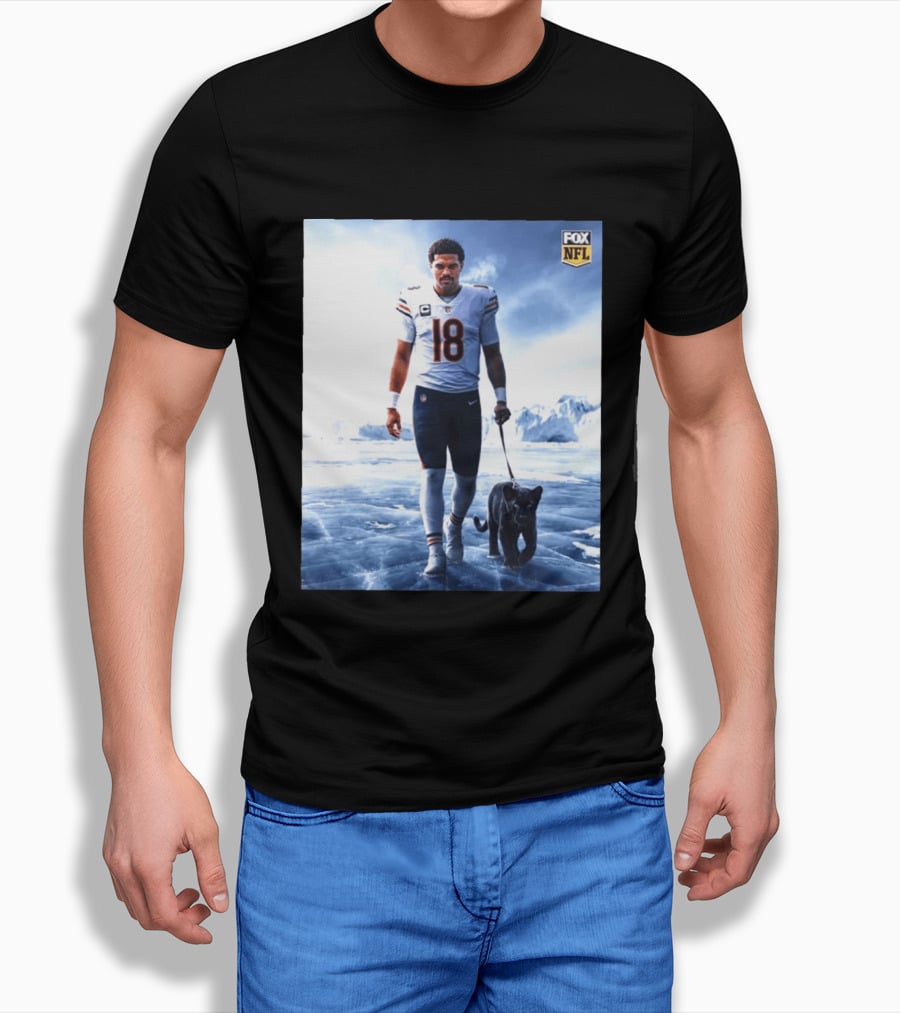 Chicago Bears Caleb Williams Black Panther NFL Ice Walk T-Shirt