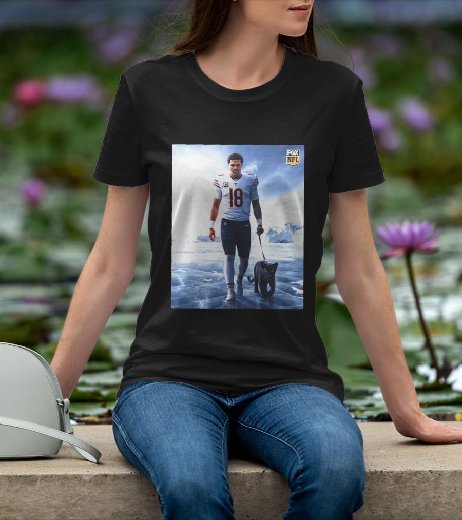 Chicago Bears Caleb Williams Black Panther NFL Ice Walk T-Shirt