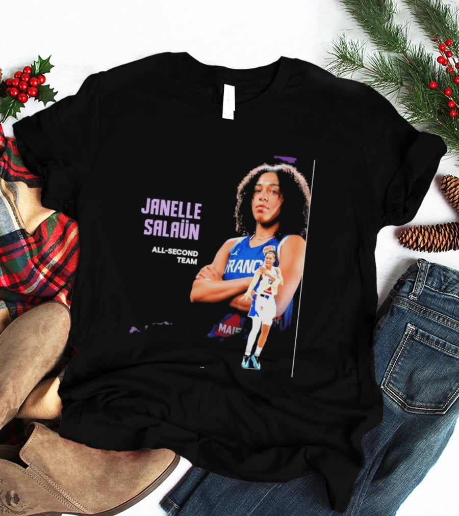Janelle Salaun France Basketball All Second Team Player T-Shirt