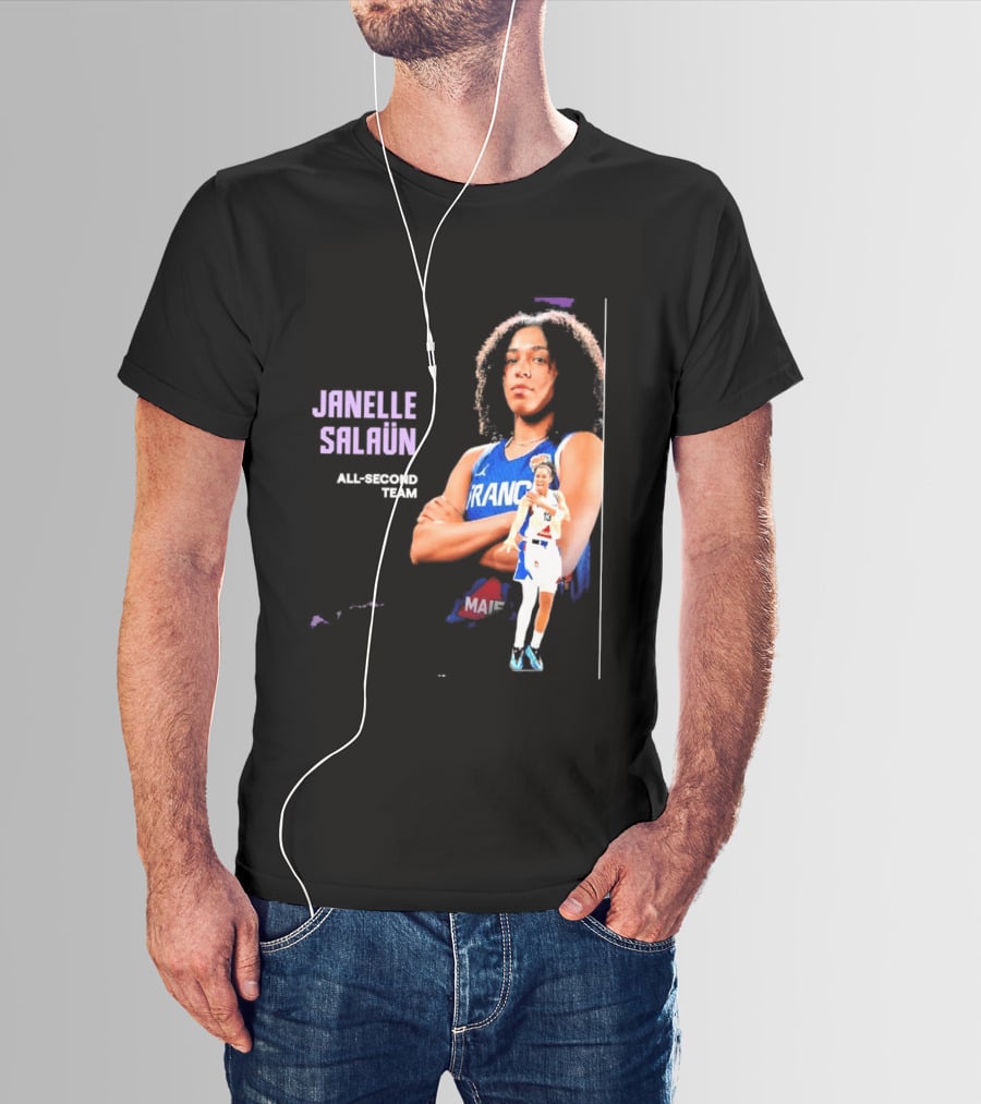 Janelle Salaun France Basketball All Second Team Player T-Shirt
