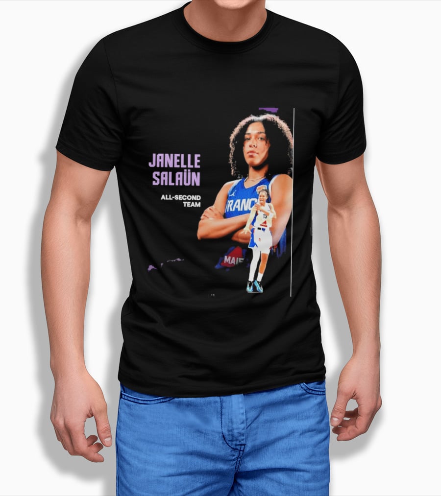 Janelle Salaun France Basketball All Second Team Player T-Shirt