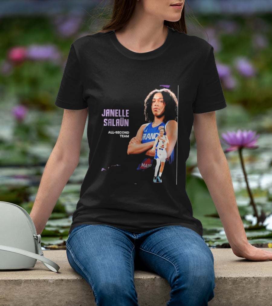 Janelle Salaun France Basketball All Second Team Player T-Shirt