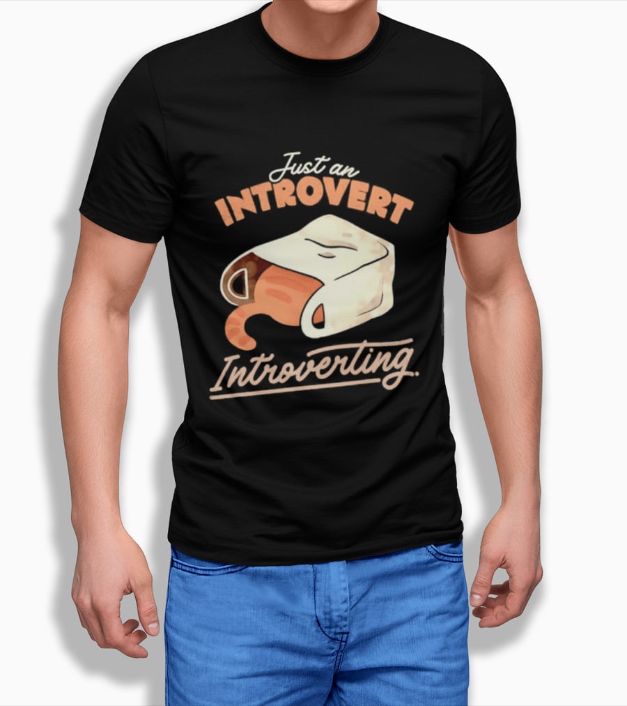 Just An Introvert Introverting Cat In A Bag T-Shirt