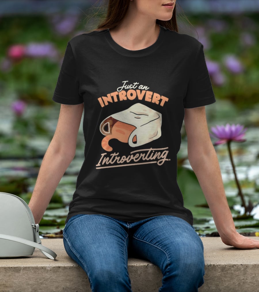 Just An Introvert Introverting Cat In A Bag T-Shirt