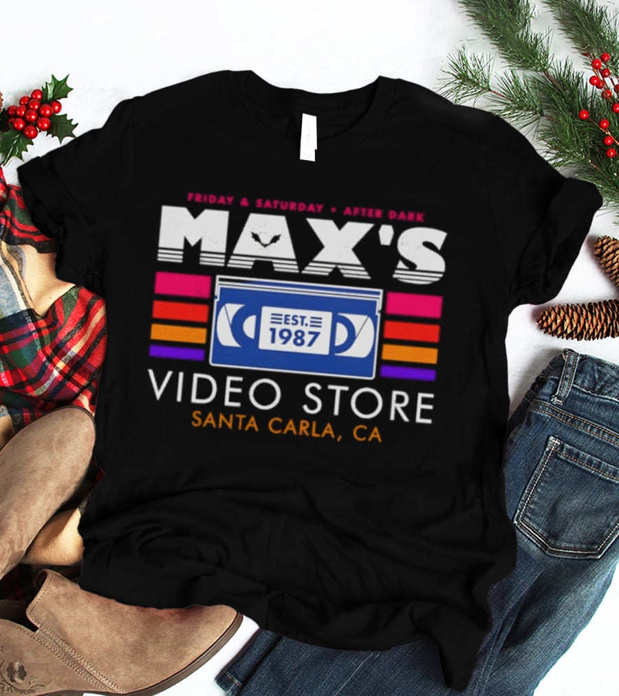 Max's Video Store Santa Carla CA Est 1987 Retro VHS 80s Aesthetic T-Shirt
