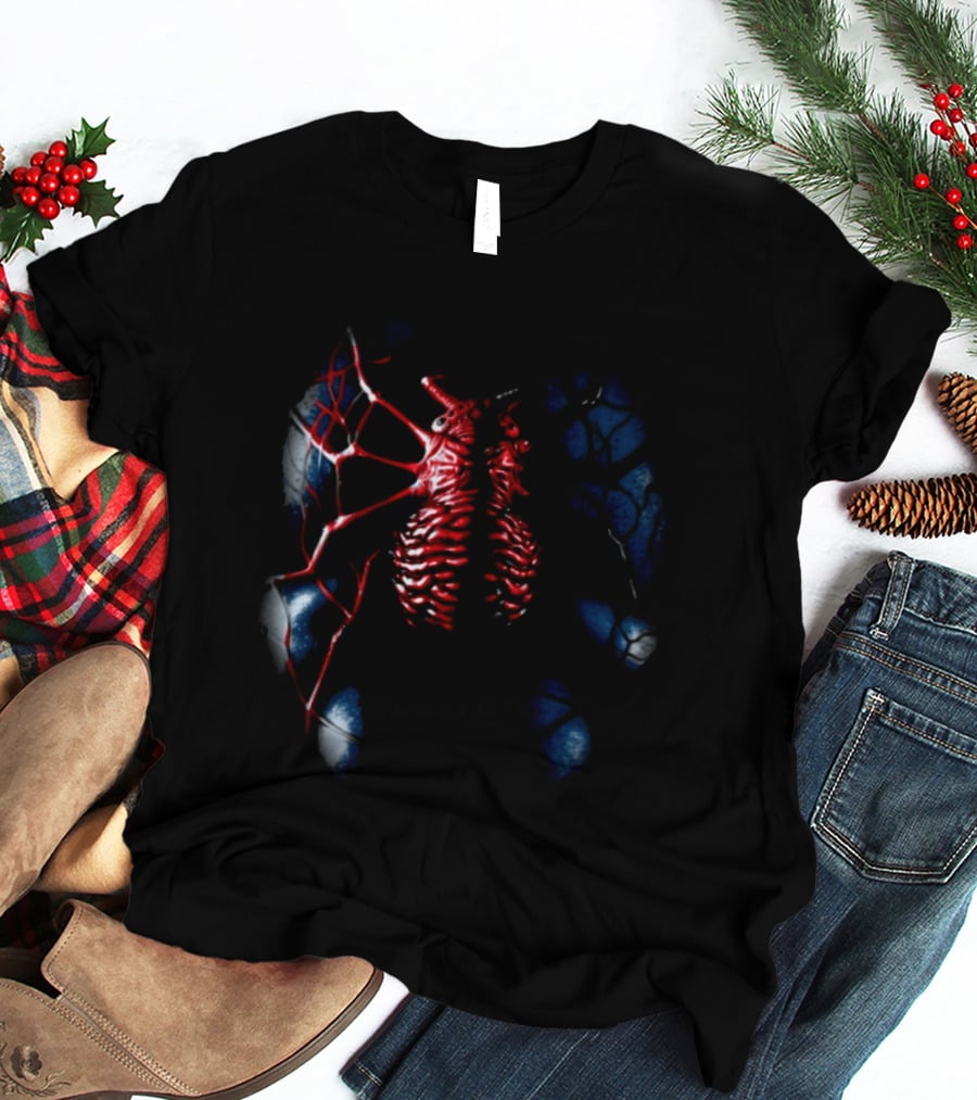 Vzn Shop Spiderman Venom Symbiote Ribcage Webbing T-Shirt
