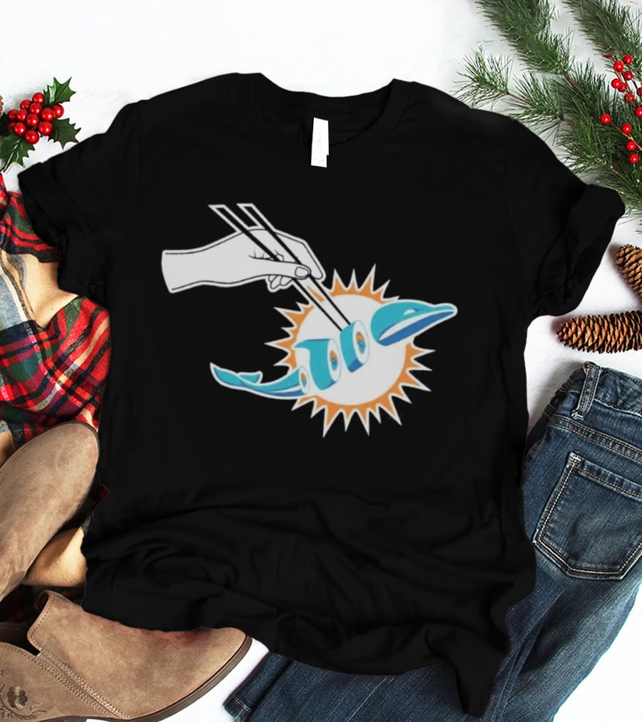 Maxx Crosby Sushi Chopsticks Miami Football Fusion T-Shirt