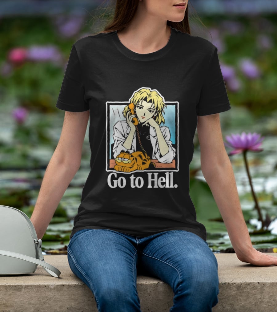 Ritsuko Akagi Go To Hell Neon Genesis Evangelion Cartoon T-Shirt