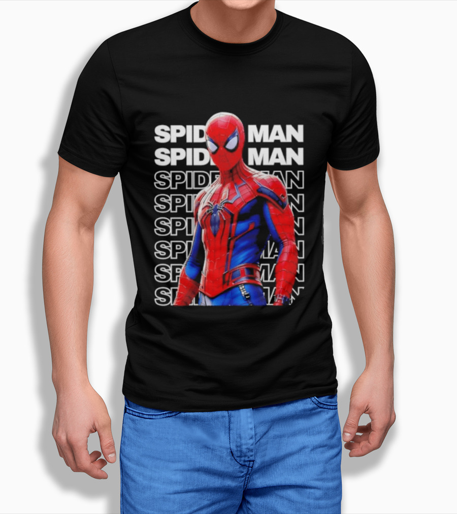Spider Man Marvel Superhero Peter Parker Iconic Costume Vibrant Heroic T-Shirt