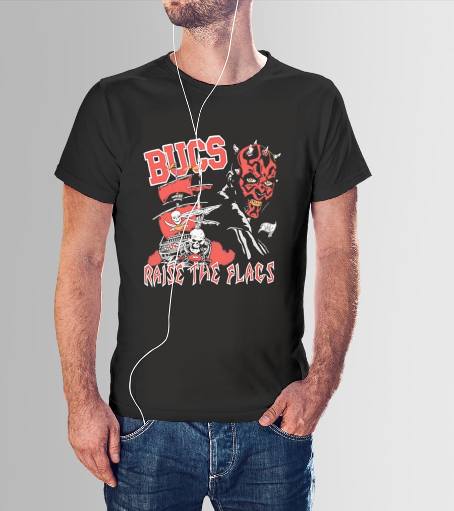 Bucs Darth Maul Raise The Flags Tampa Bay Buccaneers Star Wars T-Shirt