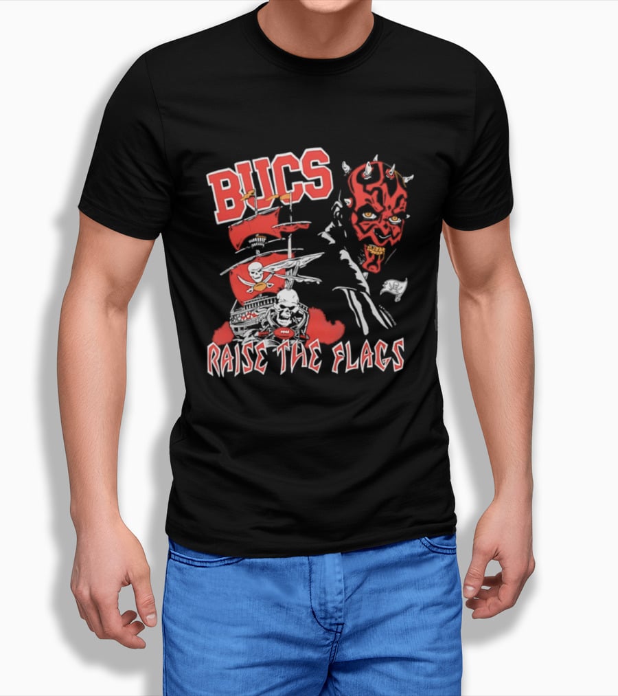Bucs Darth Maul Raise The Flags Tampa Bay Buccaneers Star Wars T-Shirt