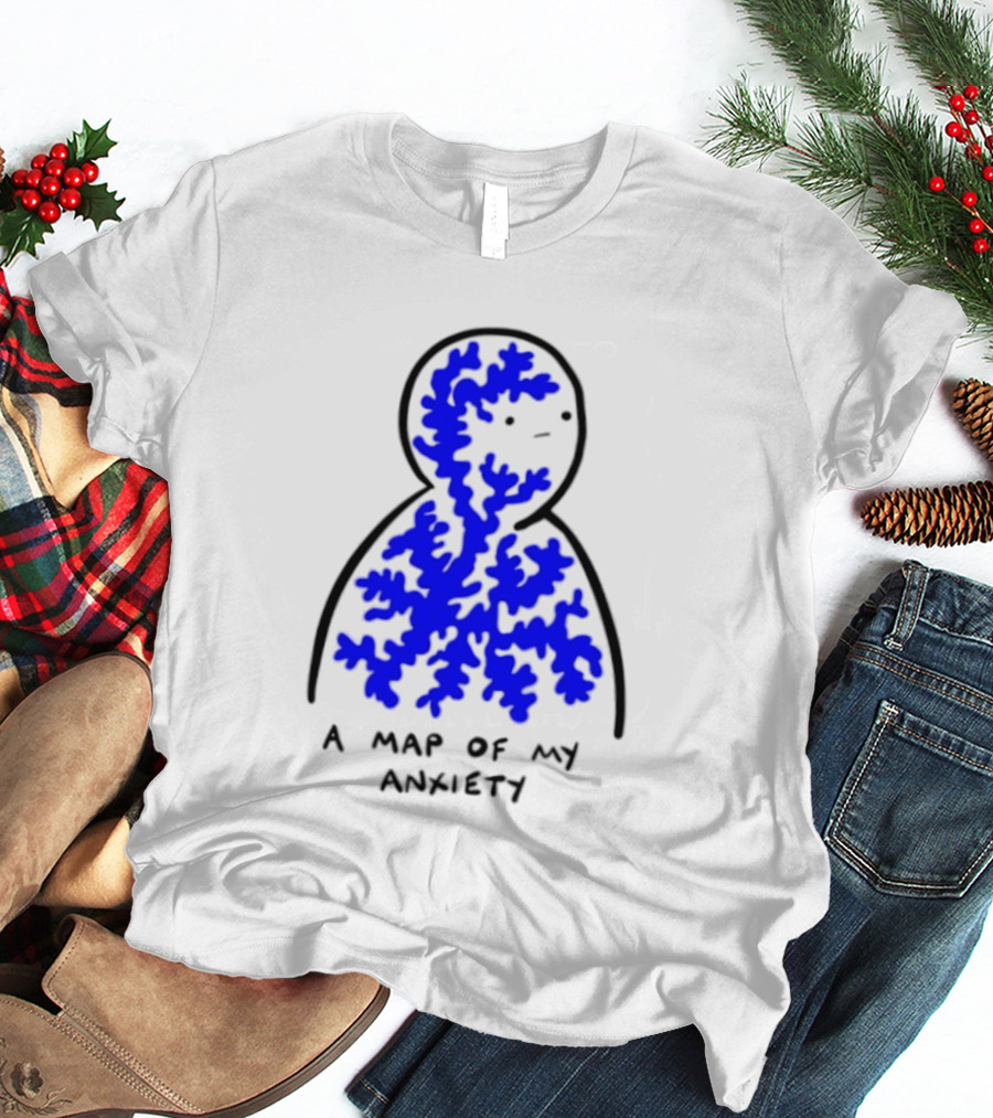 A Map Of My Anxiety Mental Health Awareness T-Shirt