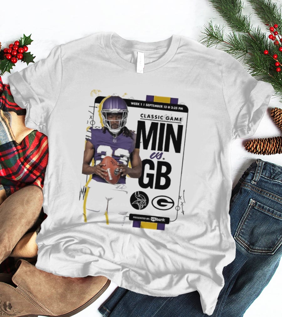 Minnesota Vikings Versus Green Bay Packers Classic Game Aaron Jones MIN GB T-Shirt
