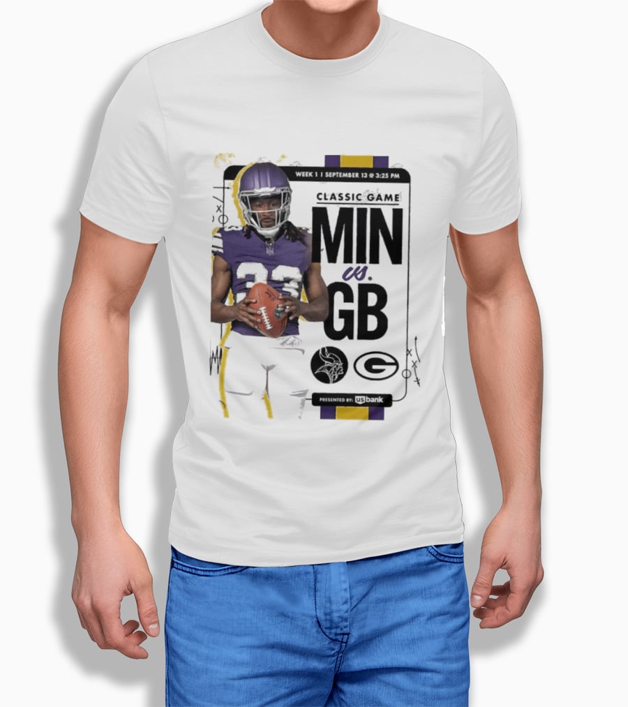 Minnesota Vikings Versus Green Bay Packers Classic Game Aaron Jones MIN GB T-Shirt