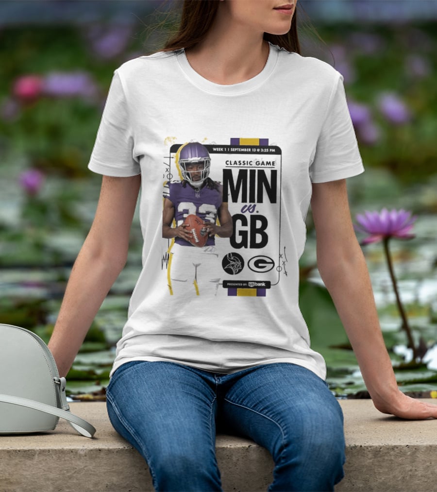 Minnesota Vikings Versus Green Bay Packers Classic Game Aaron Jones MIN GB T-Shirt