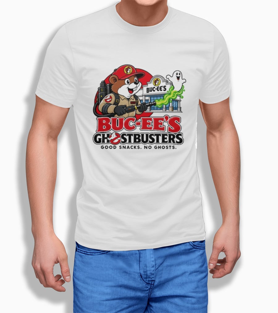 Buc Ee's Ghostbusters Good Snacks No Ghosts Ghostbuster T-Shirt