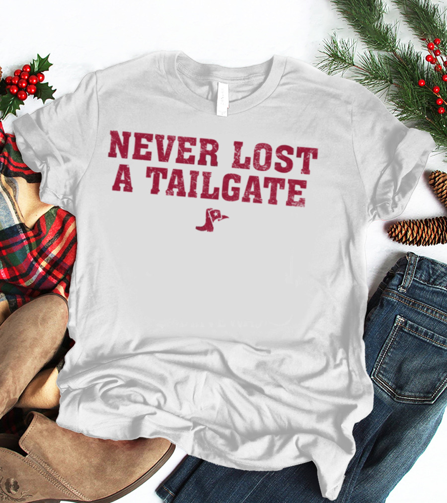 Never Lost A Tailgate Football Spirit Boot T-Shirt