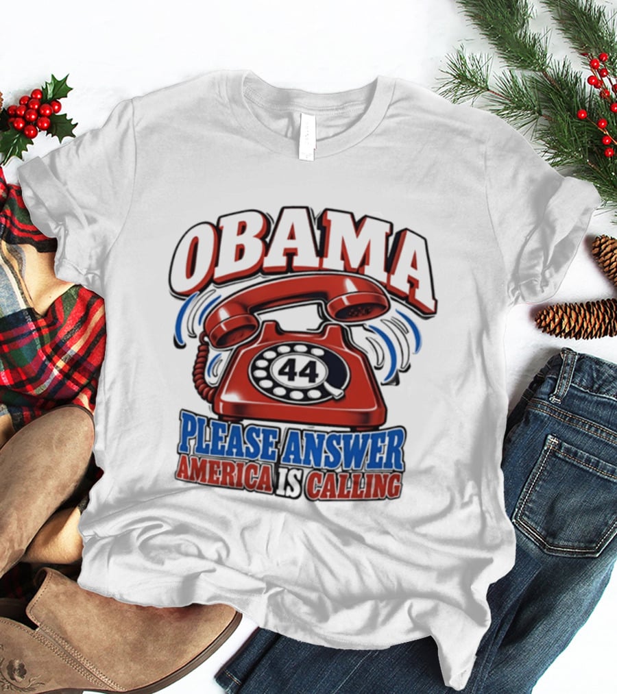 Obama 44 Please Answer America Is Calling Retro Telephone T-Shirt