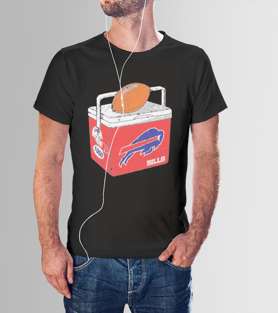 Buffalo Bills 1960 Retro Cooler With Football T-Shirt