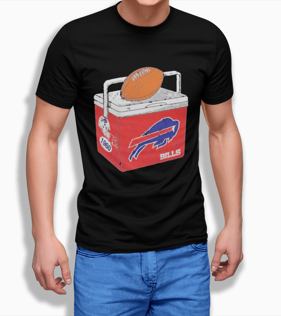 Buffalo Bills 1960 Retro Cooler With Football T-Shirt