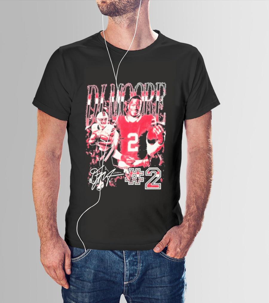 DJ Moore Number 2 Signature 2026 Bills Football Player T-Shirt