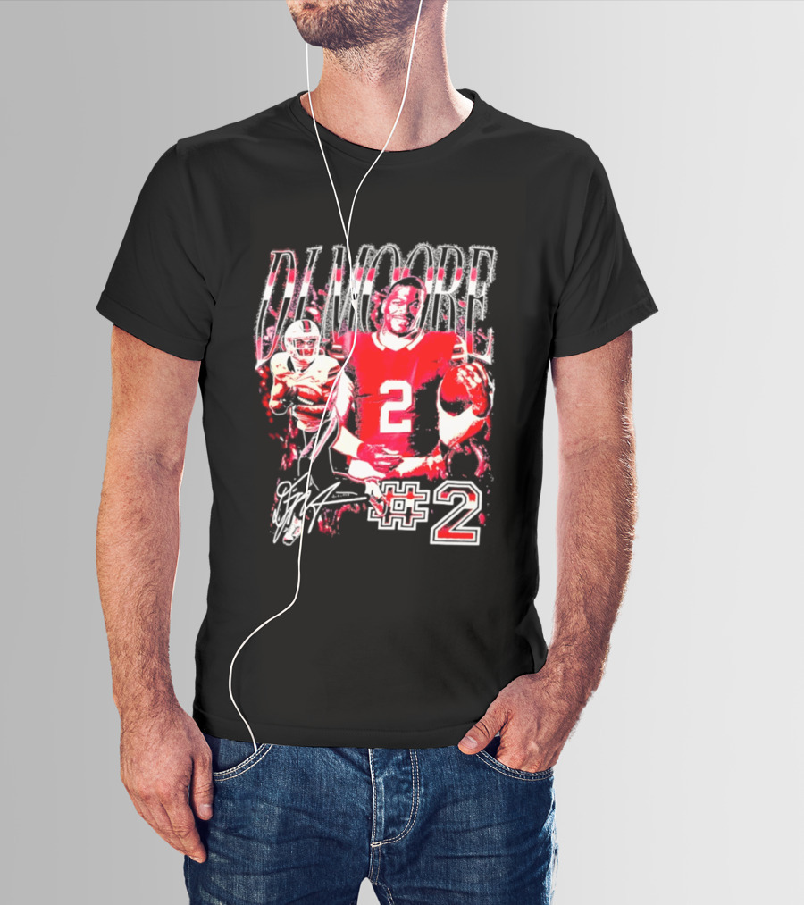 D. J. Moore #2 Buffalo Bills Football Player T-Shirt
