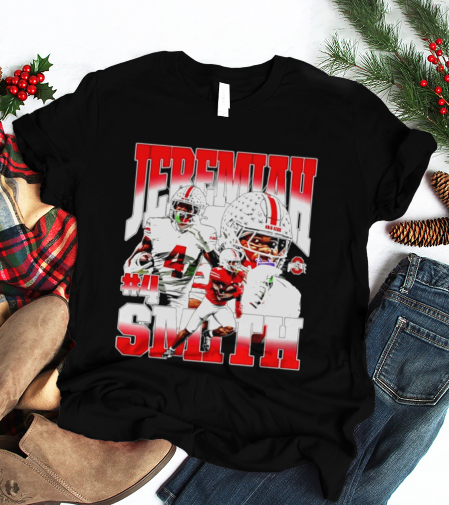 Jeremiah Smith Ohio State Buckeyes 4 NCAA Football Player T-Shirt