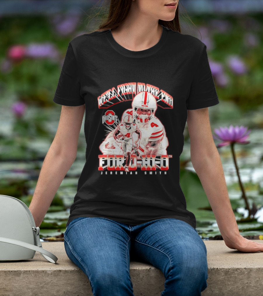 NCAA Ohio State Buckeyes Jeremiah Smith For O H I O We'll Fight To The End Player 4 T-Shirt