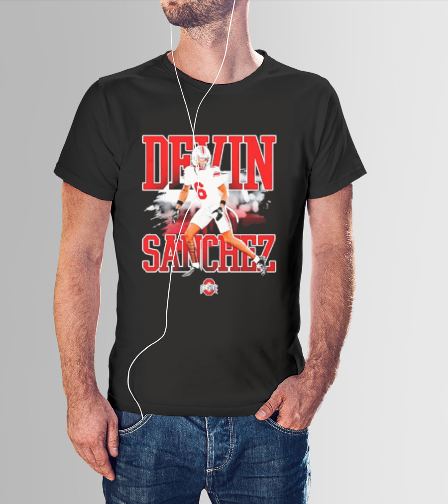 Devin Sanchez 6 Ohio State Buckeyes NCAA Player Football T-Shirt