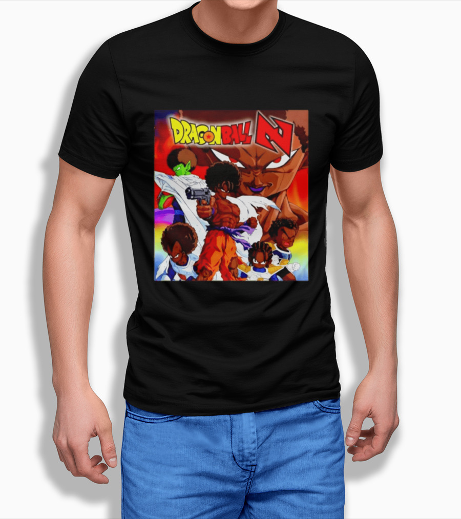 Dragon Ball Z Afro Characters Anime Goku Parody Fusion T-Shirt