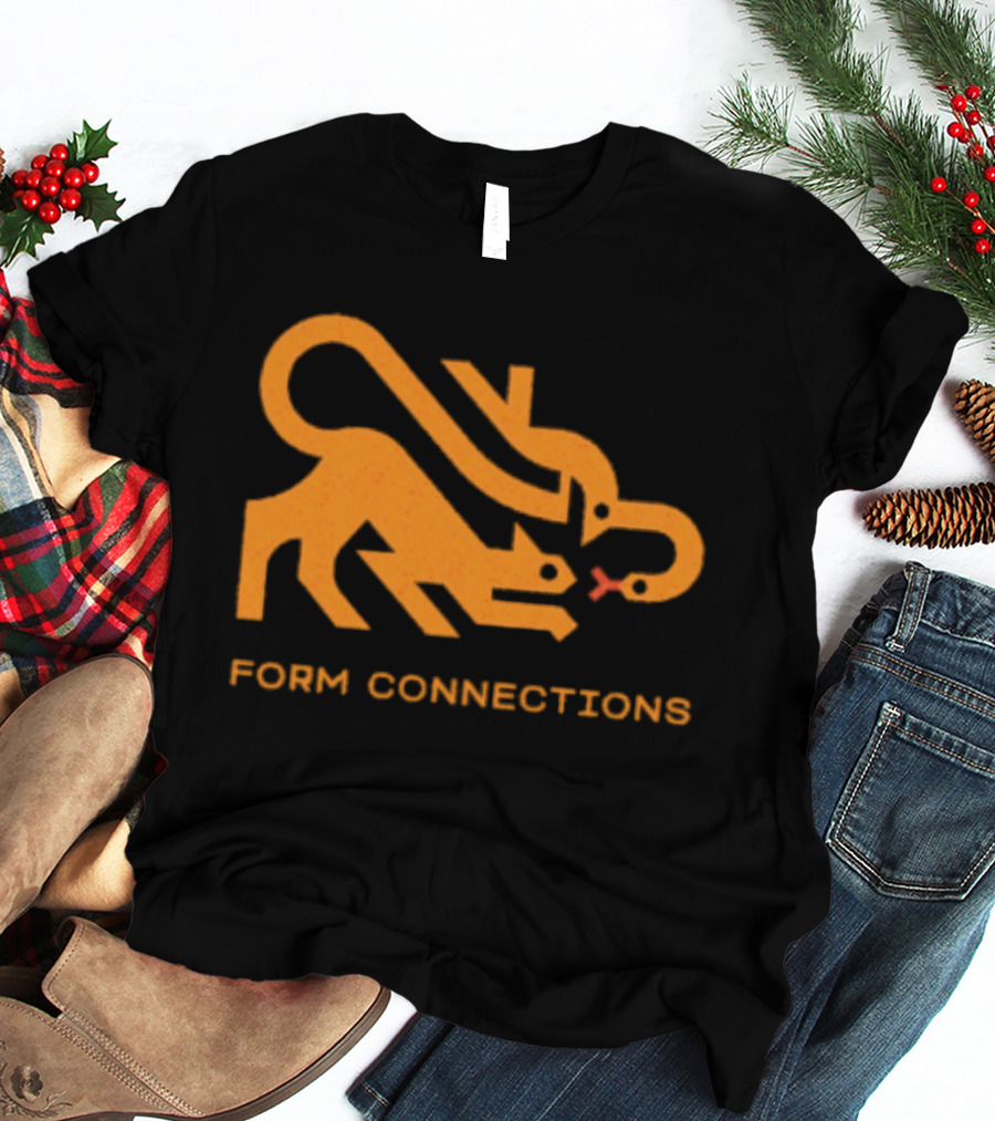 Form Connections Minimalist Cat And Snake T-Shirt